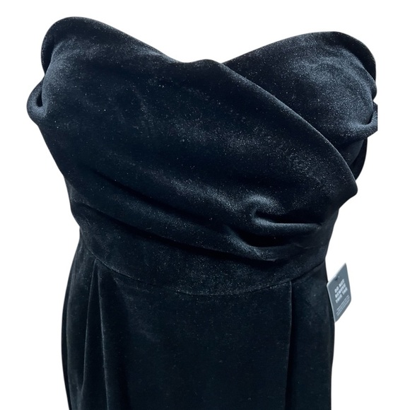 Express Velvet Black Strapless Holiday Dress Size S - Picture 3 of 9